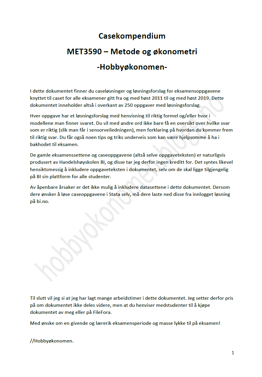 MET3590 - Casekompendium