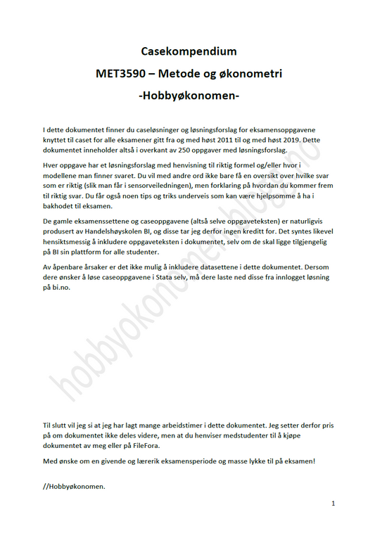 MET3590 - Casekompendium